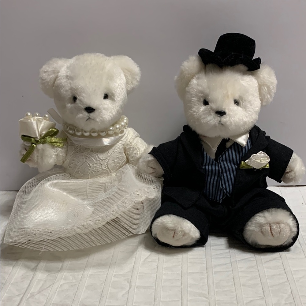 6” Bride and Groom Plush Bears by Russ Berrie
